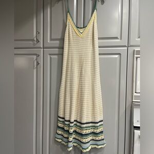 Universal Threads Elegant Yellow and Cream Crochet Dress 2X